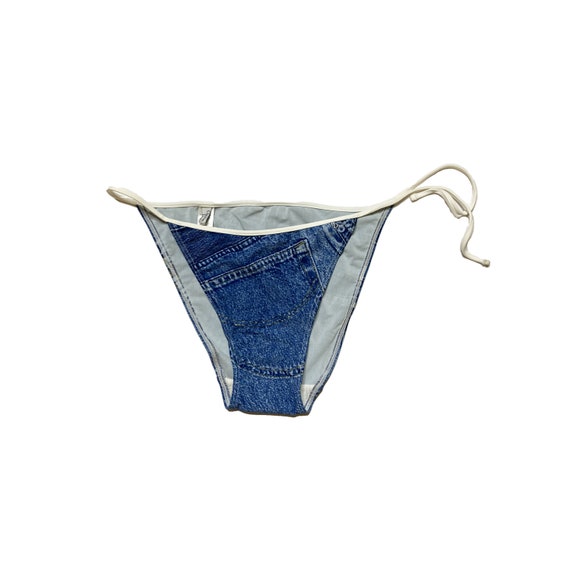 Christian Dior denim trompe l'oeil bikini bottom … - image 1