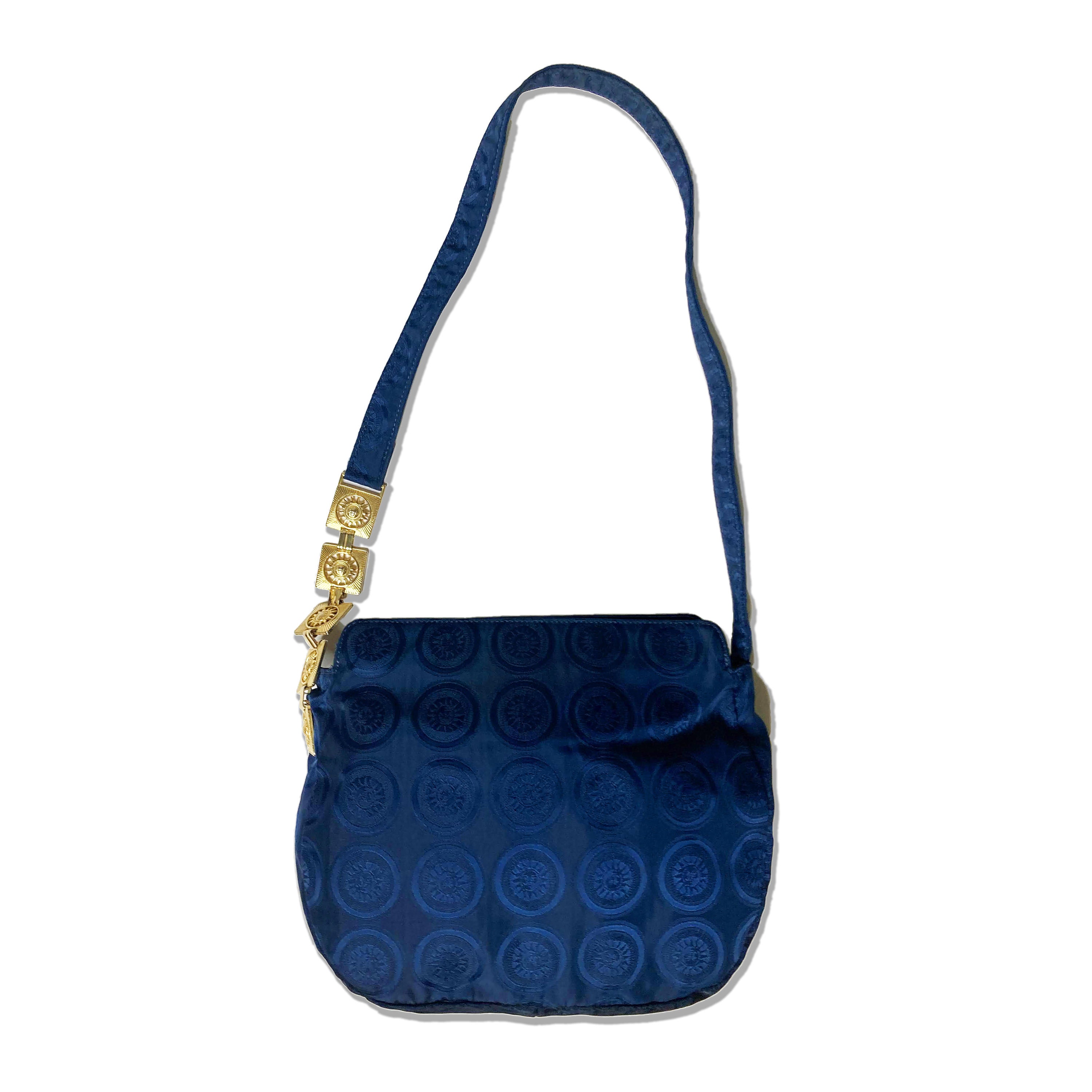 Versace - Authenticated La Medusa Handbag - Leather Blue Plain for Women, Never Worn