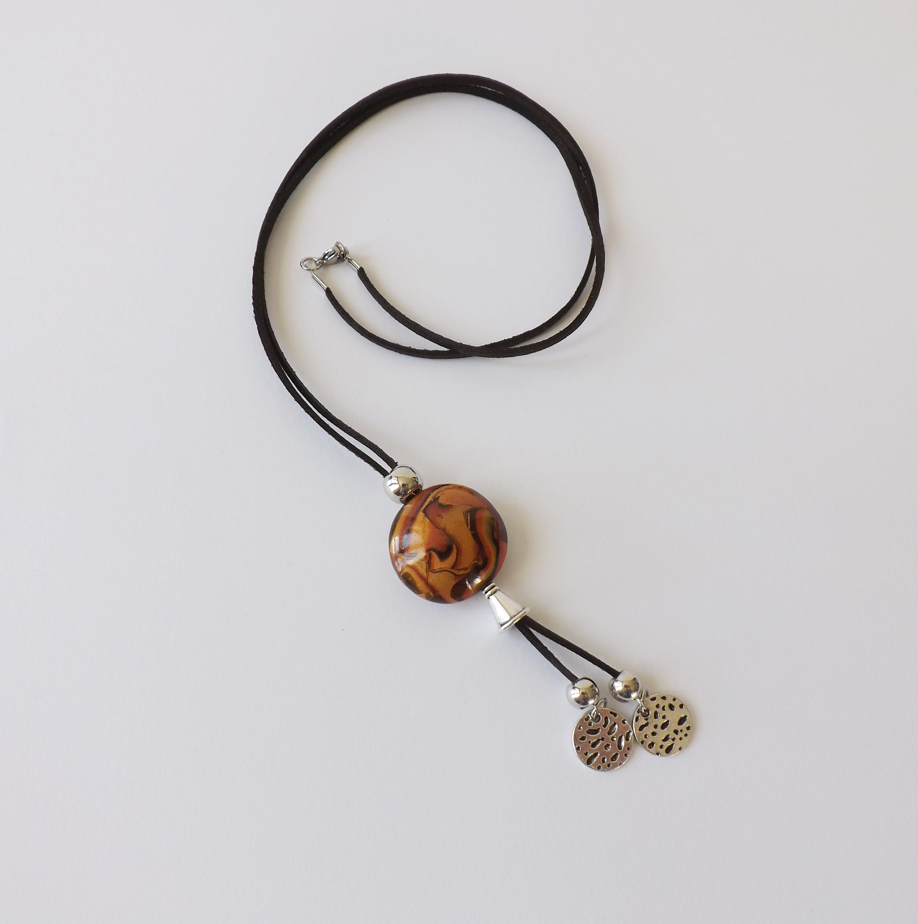 Collier Sautoir Ruban Et Perles Noir Et Blanc - Idée Cadeau Ou Soirée - Neuf