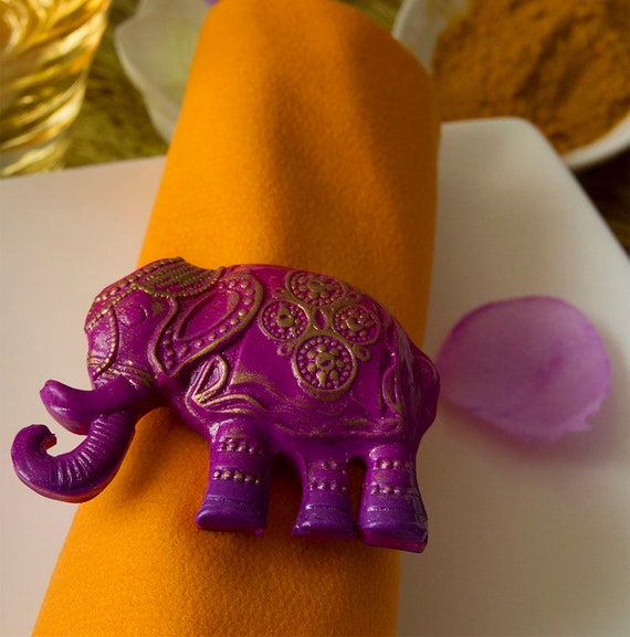 Round Towel Elephant Decoration Table Wedding Round Towel Etsy
