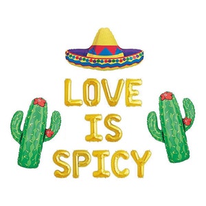 Love is Spicy Balloons Taco Bar Banner Fiesta Party Taco Bridal Shower Decorations Balloon Banner Fiesta Bridal Shower Taco Bout Love