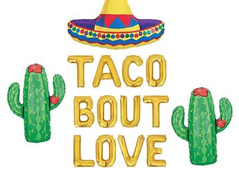 Taco Bout Love Balloons Fiesta Balloons Decor Taco Bridal Shower Decorations Balloons Banner Balloon Letters Fiesta Bridal Shower Taco Party