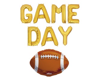 Game Day Balloon Banner Football Balloons Superbowl Party Balloons Superbowl Party Decor Football Party Decorations Playoffs Balloon Sign