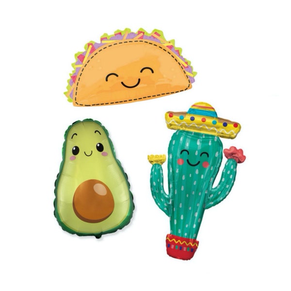 Fiesta Balloons Taco Bout A Baby Fiesta Baby Shower Fiesta Gender Reveal Decorations Fiesta Baby Announcement Taco Avocado Cactus Balloons