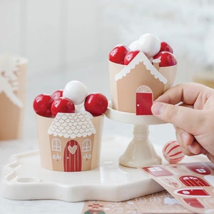 Make Your Own Gingerbread House Food Cups Christmas Baby Shower Gender Reveal Birthday Party Holiday Decorations Table Setting What&#39;s Baking