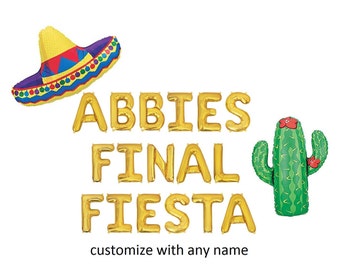 Final Fiesta Balloons Final Fiesta Bachelorette Party Decor Bachelorette Party Decorations Fiesta Bach Balloon Banner Fiesta Balloon Letters