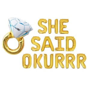 She Said Okurr She Said Yes Balloons Engagement Party Decor Engagement Ring Balloon Engaged bachelorette party  Engagement Decorations Okur