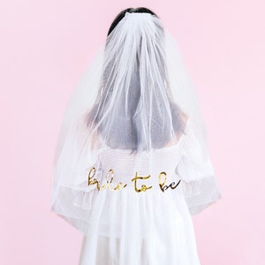 Gold Bride To Be Veil Comb Bride to Be Comb with Veil Bachelorette Party Bridal Shower Bach Party Supplies Gold Bridal Shower Veil Headband