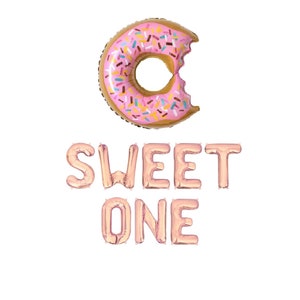 Sweet One Balloons Donut Birthday Decor First Birthday Party 1st Birthday Sweet Balloon Letters Baby Birthday Party Rose Gold Decorations