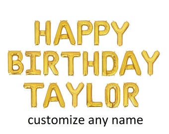 Custom Happy Birthday Balloon Banner Birthday Decorations 21st Birthday Decor 30th Birthday Party Decorations 22nd 23rd 24th 25th 26th 27th