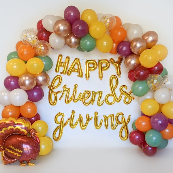 Decoraciones para la cena de Acción de Gracias entre amigos Guirnalda de globos para la cena de Acción de Gracias entre amigos Kit de guirnalda de globos otoñal Arco de globos para el Día de Acción de Gracias Decoración para una fiesta de Acción de Gracias entre amigos