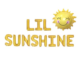 Lil Sunshine Balloons Baby Birthday Party 1st Birthday 2nd Birthday Toddler Birthday Party Balloon Banner Sunshine Birthday Balloon Letters