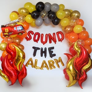 Fire Truck Birthday Party Decorations Firefighter Balloon Garland Kit Fire Fighter Balloon Arch Kit Firetruck Birthday For Boy Fire Engine