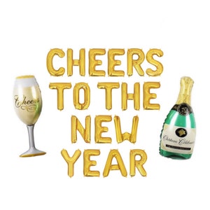 New Years Eve Party Decorations 2020 NYE Party Decor 'Cheers To The New Year'' Balloon Banner 20s New Years Eve Decor NYE Party 2020 Party