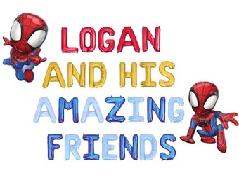 Amazing Friends Birthday Party Decorations - Featuring Spidey and his Amazing Friends Balloon - Boys Birthday Party Decor Balloon Banner