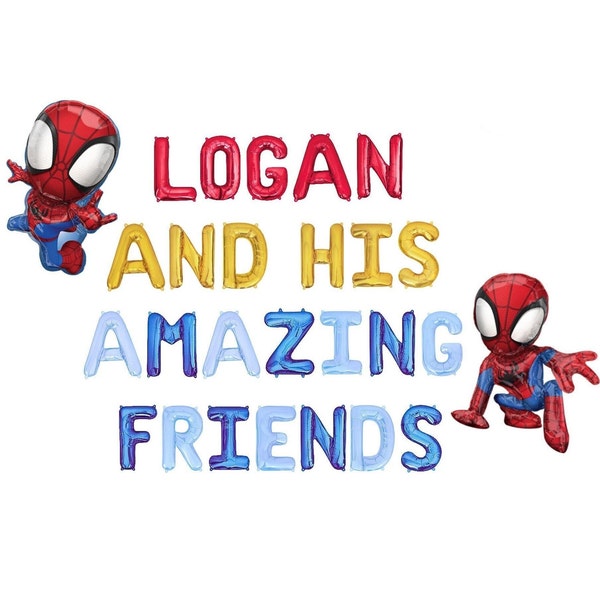 Amazing Friends Birthday Party Decorations - Featuring Spidey and his Amazing Friends Balloon - Boys Birthday Party Decor Balloon Banner