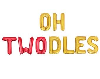 Oh Twodles Balloons Banner for Themed of Minnie Micky Mouse for Girl Boy Oh Twodles Birthday Party Supplies Decorations Set Of 12PCS Kit Pink Geloar Oh Twodles 2nd Birthday Party Decorations