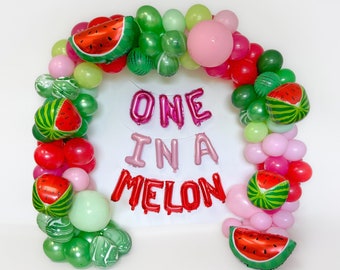 Watermelon Birthday Balloon Garland Kit Sweet One Birthday One in a Melon Party Decor Party Decorations Watermelon Arch Summer Party Decor