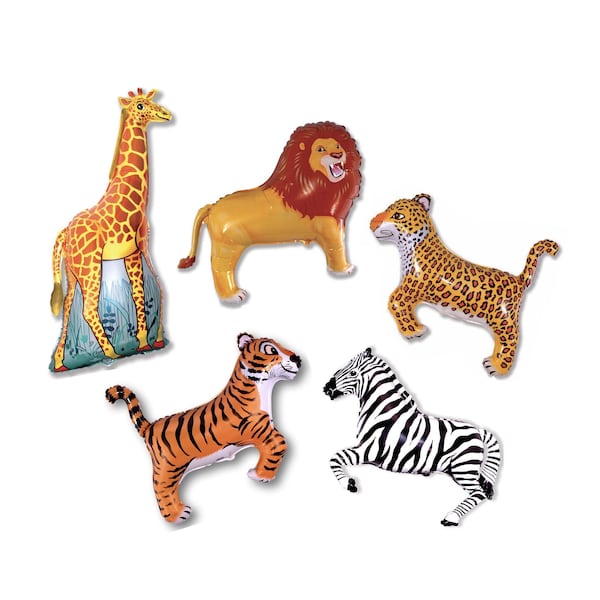 Safari Balloon Set Safari Birthday Party Decorations Lion Leopard Giraffe Zebra Cheetah Tiger Zoo Animals Jungle Birthday Decorations Party