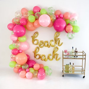 Tropical Balloon Garland Kit Beach Bach Balloon Arch Flamingo Baby Shower Hawaii Birthday Party Decorations Aloha Palm Springs Bridal Shower