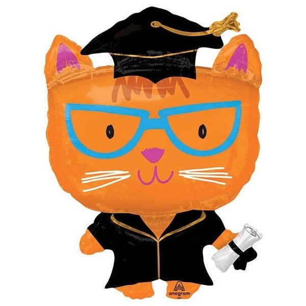 Grad Cat Graduation Decorations 2021 Grad Cat Balloons Graduation Party Decorations 2021 Grad Party Decor Grad Gift for Her Graduation Cat