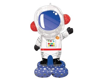 Life-Size Astronaut Balloon Free Standing Birthday Party Balloons Decorations Two The Moon Blast Off Rocket Ship NASA Space Themed Balloon