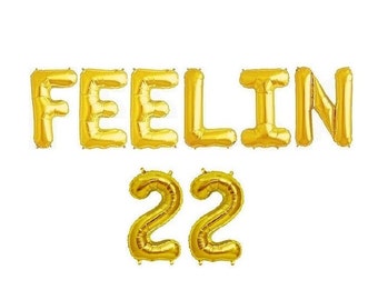 Feelin 22 Balloons Balloon Banner 22nd Birthday 22 Balloons 22nd Birthday Party Decor Birthday Decorations Feelin 22 Sign Feelin 22 Banner