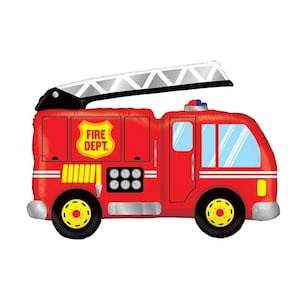 Fire Truck Balloon Fire Fighter Themed Kids Birthday Balloons Boys Toddler Boy Fire Engine Firetruck 1st 2nd 3rd 4th 5th 6th Birthday Decor