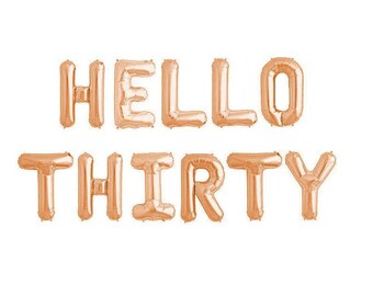 Hello 30 30th Birthday Party Balloons 30th Birthday Decorations Thirty Birthday Decor 30th Birthday 30th Birthday Balloon Letters 30th Party