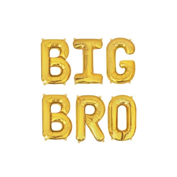 Big Bro Balloons Big Bro Baby Announcement Gender Reveal Party Gold Big Bro Banner Baby Shower Big Bro Party Big Bro Announcement Letters