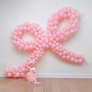 Pink Bow Birthday Party Decorations Bow Bacelorette Bridal Baby Shower Love Balloon Garland Kit Shes Tying The Knot Fancy Tea Party Coquette