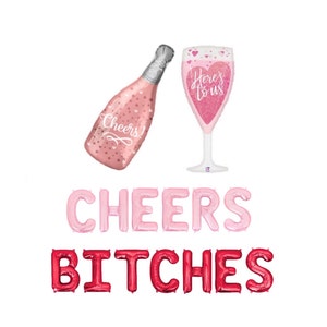 Cheers Bitches Letter Balloon Kit Galentines Day Party Balloons Valentines Day Party Decorations Valentine Galentines Party Balloon Banner
