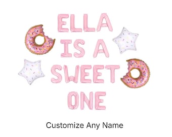 Sweet One Custom Balloon Banner Donut Balloons Birthday Decor 1st Birthday Party First Birthday Sweet Birthday Party Sprinkle Star Balloons