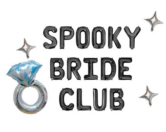 Spooky Bride Club Letter Balloon Kit Halloween Bachelorette Party Decorations Halloween Balloons Spooky Bachelorette Witch Bachelorette Ring