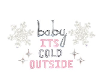 Baby It's Cold Outside Winter Baby Shower Decorations Winter Baby Shower Banner Winter Themed Little Snowflake Boy Girl Shower Decorations