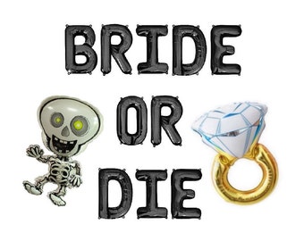 Bride or Die Balloon Banner Ride or Die Bachelorette Decorations New Orleans Bach NOLA Bachlorette Party Mardi Gras Bach Balloon Decorations