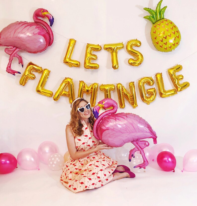 Lets Flamingle Balloons Flamingo Party Decorations Flamingo Banner ...