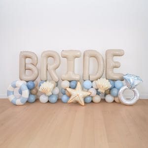 Bride Balloon Tower Last Toast On The Coast Bachelorette Party Decorations Coastal Bridal Shower Seashell Balloon Arch Kit Shell Ocean Sea