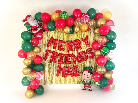 Christmas Balloon Garland Kit Christmas Party Decorations Christmas Balloon Arch Ugly Christmas Sweater Party Decorations Friendsmas Banner