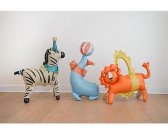 Circus Balloons Circus Birthday Party Decor Come One Come All Party Decorations Big Top Baby Shower Supplies Standing Clown Lion Seal Horse