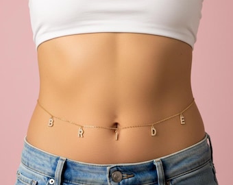 Bride Belly Chain Bride To Be Waist Chain Gold Rhinestone Bridal Accessory Beach Bach Last Toast On The Coast Body Chain Bach Party Favors