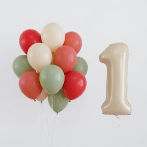 Customize:  Tomato Jumbo 1st Birthday Party Decor Italian Themed Birthday Balloons Locally Grown Balloon Bouquet Little Meatball Pizza Ciao