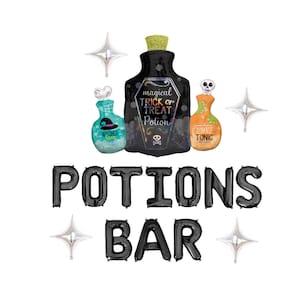 Potions Bar Balloon Banner Halloween Party Decor Halloween Balloons Halloween Themed Birthday Party Halloween Bachelorette Decorations