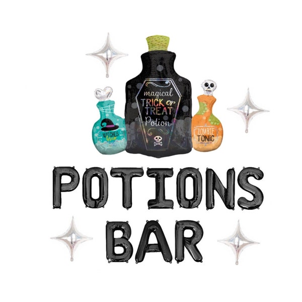 Potions Bar Balloon Banner Halloween Party Decor Halloween Balloons Halloween Themed Birthday Party Halloween Bachelorette Decorations