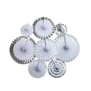 New Years Eve White Silver Paper Fan NYE 2023 Decorations Party Backdrop New Years Eve Party Decor