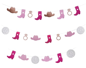 Nashville Austin Bachelorette Banner Nash Bash Bachelorette Disco Cowgirl Decorations Lets go girls Western Bach Party Decor Pink Boots