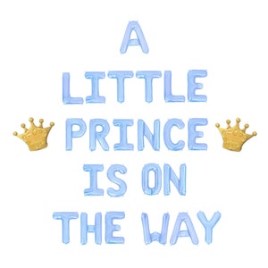 A Little Prince is on the Way Balloon Banner The Little Prince Themed Baby Shower Baby Boy Gender Reveal Party Decorations Baby Shower Decor