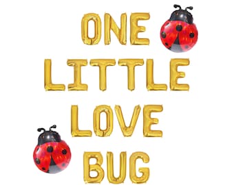 One Little Love Bug Letter Balloon Kit Ladybug 1st Birthday Party Decorations Ladybug Balloons Lovebug Party Decor For Girls One Cute Bug