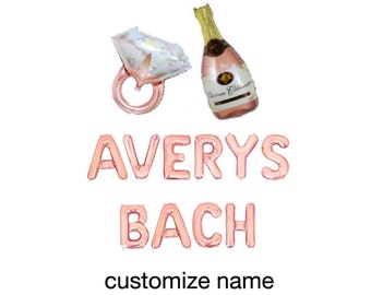 Custom Name Bach Balloon Banner Bachelorette Balloons Bachelorette Party Decor Bach Balloon Banner Bachelorette Party Decorations Rose Gold