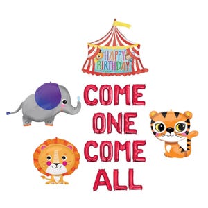 Come One Come All Balloon Banner 1st Birthday Party Decorations First Birthday Party Decor Circus Animals Big Top Carnival Decor Party Decor